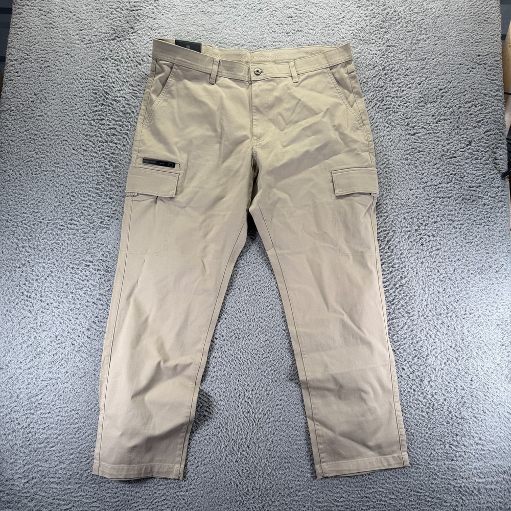 Weatherproof Pant Men 38x30 Beige Cotton Cargo Straight Workwear Utility Stretch
